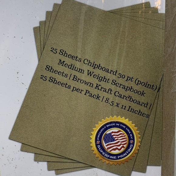 Chipboard Sheets 8.5 X 11 Brown Kraft Card 30pt Medium 25 Count Pack Scrapbook - Picture 2 of 4